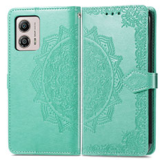 Funda de Cuero Cartera con Soporte Patron de Moda Carcasa para Motorola Moto G53 5G Verde