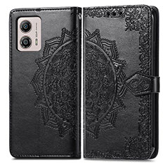 Funda de Cuero Cartera con Soporte Patron de Moda Carcasa para Motorola Moto G53j 5G Negro