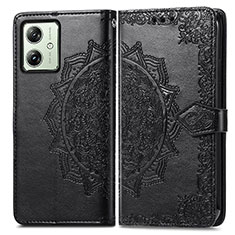 Funda de Cuero Cartera con Soporte Patron de Moda Carcasa para Motorola Moto G54 5G Negro