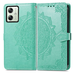 Funda de Cuero Cartera con Soporte Patron de Moda Carcasa para Motorola Moto G54 5G Verde