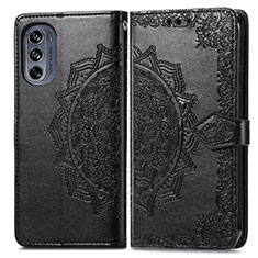 Funda de Cuero Cartera con Soporte Patron de Moda Carcasa para Motorola Moto G62 5G Negro