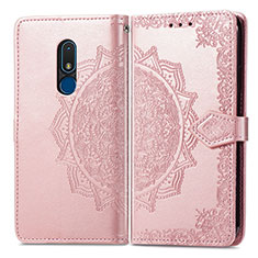 Funda de Cuero Cartera con Soporte Patron de Moda Carcasa para Nokia C3 Oro Rosa