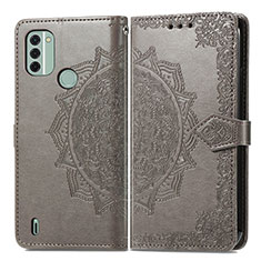 Funda de Cuero Cartera con Soporte Patron de Moda Carcasa para Nokia C31 Gris