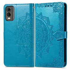 Funda de Cuero Cartera con Soporte Patron de Moda Carcasa para Nokia C32 Azul