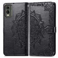 Funda de Cuero Cartera con Soporte Patron de Moda Carcasa para Nokia C32 Negro