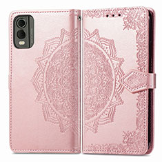 Funda de Cuero Cartera con Soporte Patron de Moda Carcasa para Nokia C32 Oro Rosa