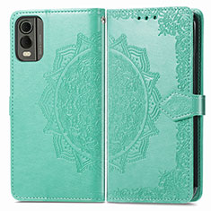 Funda de Cuero Cartera con Soporte Patron de Moda Carcasa para Nokia C32 Verde