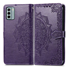 Funda de Cuero Cartera con Soporte Patron de Moda Carcasa para Nokia G22 Morado