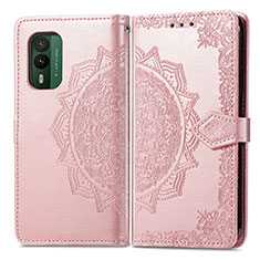 Funda de Cuero Cartera con Soporte Patron de Moda Carcasa para Nokia XR21 Oro Rosa