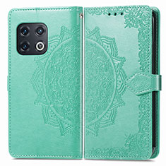 Funda de Cuero Cartera con Soporte Patron de Moda Carcasa para OnePlus 10 Pro 5G Verde