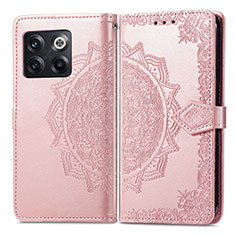 Funda de Cuero Cartera con Soporte Patron de Moda Carcasa para OnePlus 10T 5G Oro Rosa