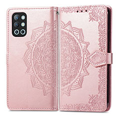 Funda de Cuero Cartera con Soporte Patron de Moda Carcasa para OnePlus 9R 5G Oro Rosa