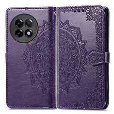 Funda de Cuero Cartera con Soporte Patron de Moda Carcasa para OnePlus Ace 2 5G Morado