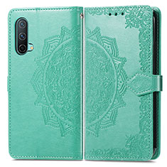 Funda de Cuero Cartera con Soporte Patron de Moda Carcasa para OnePlus Nord CE 5G Verde