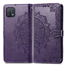 Funda de Cuero Cartera con Soporte Patron de Moda Carcasa para Oppo A16e Morado