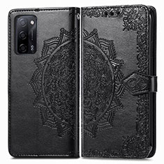 Funda de Cuero Cartera con Soporte Patron de Moda Carcasa para Oppo A53s 5G Negro