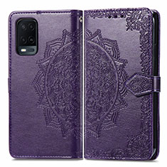 Funda de Cuero Cartera con Soporte Patron de Moda Carcasa para Oppo A54 4G Morado