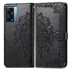 Funda de Cuero Cartera con Soporte Patron de Moda Carcasa para Oppo A56S 5G Negro