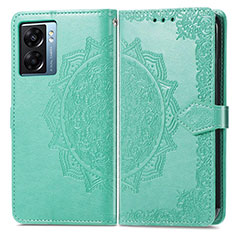 Funda de Cuero Cartera con Soporte Patron de Moda Carcasa para Oppo A57 5G Verde