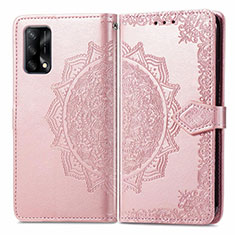 Funda de Cuero Cartera con Soporte Patron de Moda Carcasa para Oppo A74 4G Oro Rosa