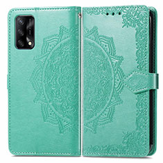 Funda de Cuero Cartera con Soporte Patron de Moda Carcasa para Oppo A74 4G Verde