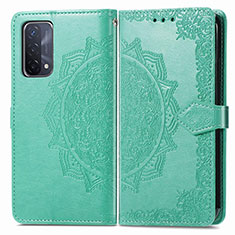 Funda de Cuero Cartera con Soporte Patron de Moda Carcasa para Oppo A74 5G Verde