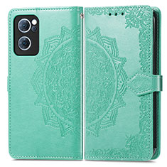 Funda de Cuero Cartera con Soporte Patron de Moda Carcasa para Oppo F21s Pro 4G Verde