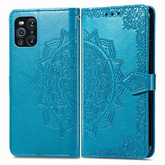 Funda de Cuero Cartera con Soporte Patron de Moda Carcasa para Oppo Find X3 5G Azul