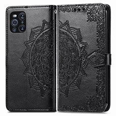 Funda de Cuero Cartera con Soporte Patron de Moda Carcasa para Oppo Find X3 5G Negro