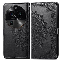 Funda de Cuero Cartera con Soporte Patron de Moda Carcasa para Oppo Find X6 5G Negro