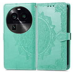 Funda de Cuero Cartera con Soporte Patron de Moda Carcasa para Oppo Find X6 5G Verde