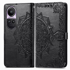 Funda de Cuero Cartera con Soporte Patron de Moda Carcasa para Oppo Reno10 5G Negro