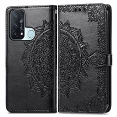 Funda de Cuero Cartera con Soporte Patron de Moda Carcasa para Oppo Reno5 A Negro