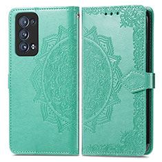 Funda de Cuero Cartera con Soporte Patron de Moda Carcasa para Oppo Reno6 Pro 5G Verde