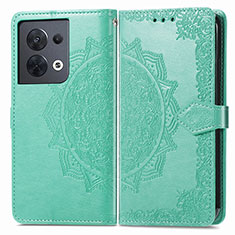 Funda de Cuero Cartera con Soporte Patron de Moda Carcasa para Oppo Reno9 Pro 5G Verde