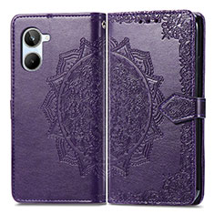 Funda de Cuero Cartera con Soporte Patron de Moda Carcasa para Realme 10 4G Morado