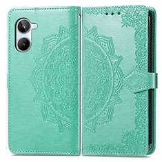 Funda de Cuero Cartera con Soporte Patron de Moda Carcasa para Realme 10 4G Verde