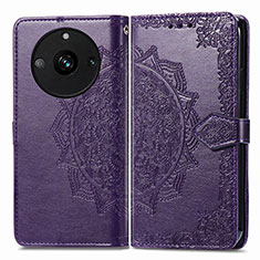 Funda de Cuero Cartera con Soporte Patron de Moda Carcasa para Realme 11 Pro 5G Morado