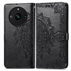 Funda de Cuero Cartera con Soporte Patron de Moda Carcasa para Realme 11 Pro+ Plus 5G Negro