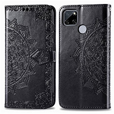 Funda de Cuero Cartera con Soporte Patron de Moda Carcasa para Realme 7i RMX2193 Negro