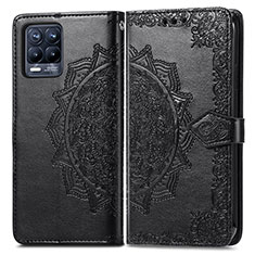 Funda de Cuero Cartera con Soporte Patron de Moda Carcasa para Realme 8 4G Negro