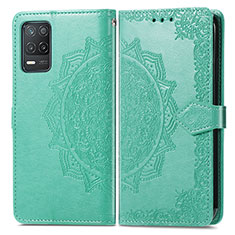 Funda de Cuero Cartera con Soporte Patron de Moda Carcasa para Realme 8 5G Verde