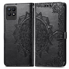 Funda de Cuero Cartera con Soporte Patron de Moda Carcasa para Realme 8i Negro