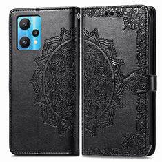 Funda de Cuero Cartera con Soporte Patron de Moda Carcasa para Realme 9 4G Negro