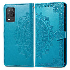 Funda de Cuero Cartera con Soporte Patron de Moda Carcasa para Realme 9 5G India Azul