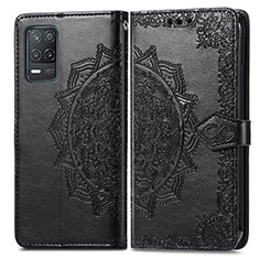 Funda de Cuero Cartera con Soporte Patron de Moda Carcasa para Realme 9 5G India Negro