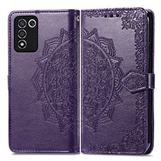 Funda de Cuero Cartera con Soporte Patron de Moda Carcasa para Realme 9 SE 5G Morado