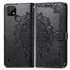 Funda de Cuero Cartera con Soporte Patron de Moda Carcasa para Realme C21 Negro