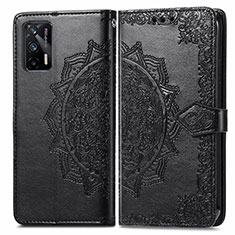 Funda de Cuero Cartera con Soporte Patron de Moda Carcasa para Realme GT 5G Negro