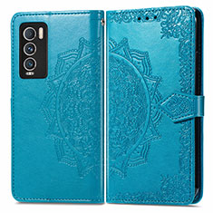 Funda de Cuero Cartera con Soporte Patron de Moda Carcasa para Realme GT Master Explorer 5G Azul